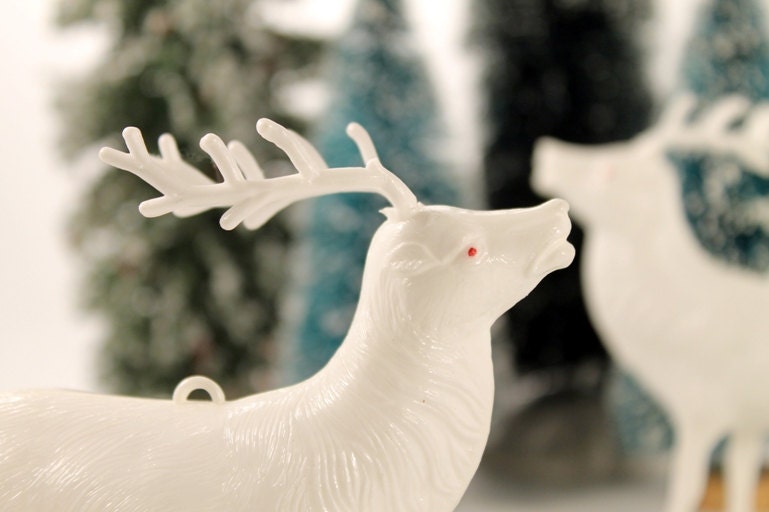 Vintage Celluloid Christmas Woodland Reindeer Ornament Figurine
