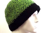 Green BEANIE,  Crochet,  Alpaca, Mohair, Wool, Winter, X-Large, Ski Gear