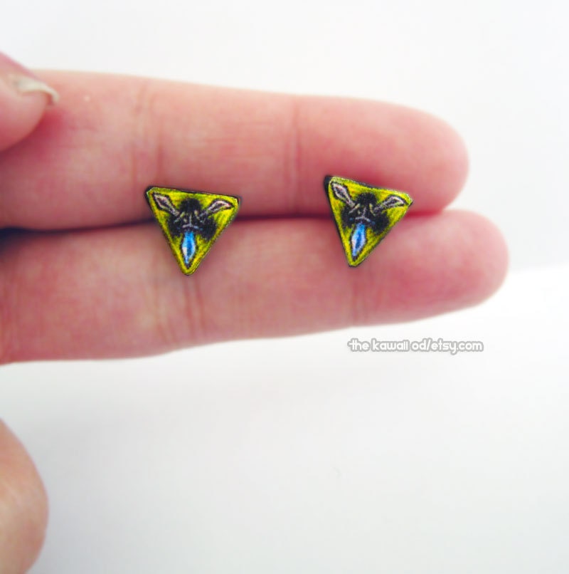 Video game Post earrings Trinity Force League of Legends- Polymer clay, Geeky earrings, Gamer