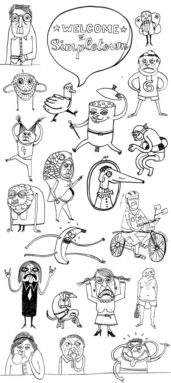 Coloring Book - Cheap and fun Christmas gift - The arty "Simpletown" coloring book