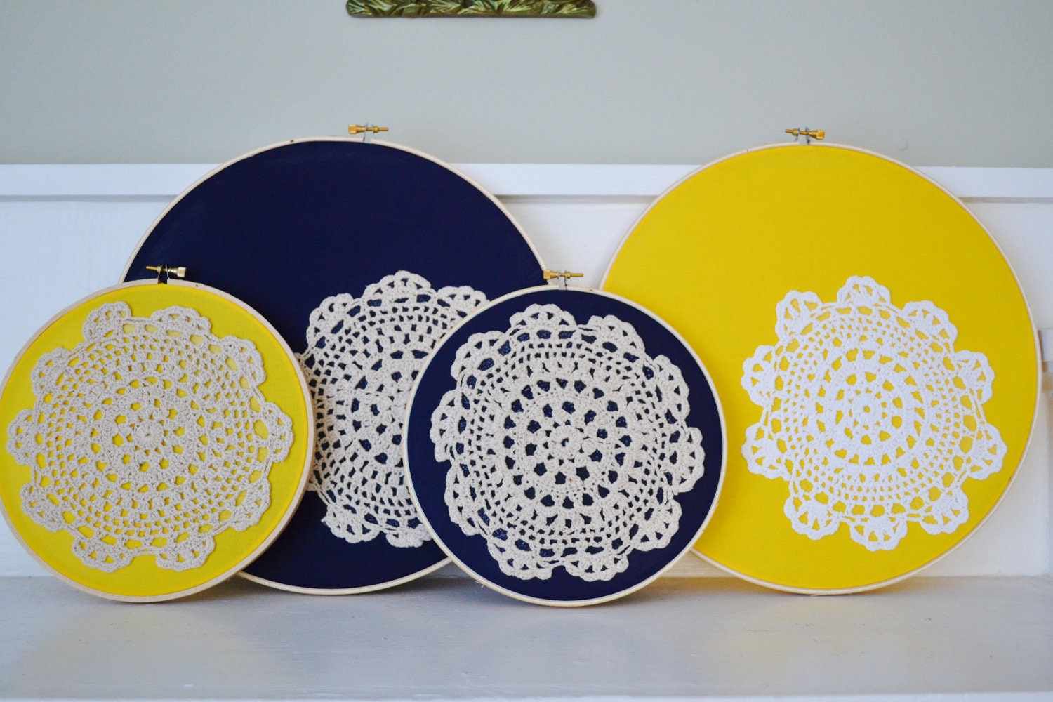 Upcycled Vintage Doily Hoop Art