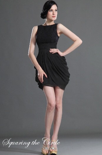 Sexy Black Mini Short Cocktail Party Prom Dress 36-46 or custom made