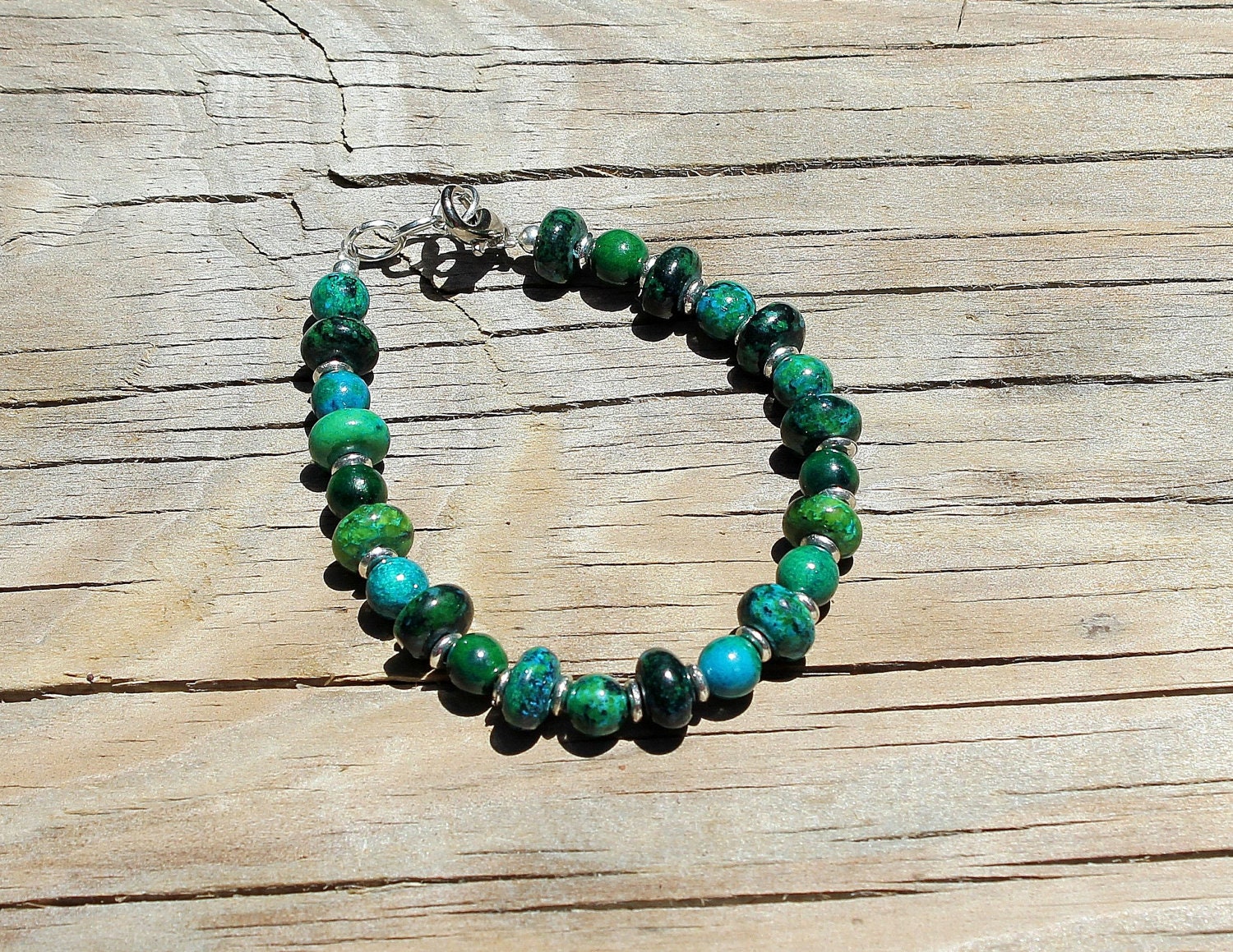 Chyrsocolla Stone Beaded Bracelet Gift