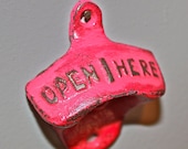Berry Pink Bottle Opener /Cast Iron /Vintage, Retro Feel /Kitchen, Man-cave, Game Room, Patio, Hangout /Metal Wall Decor