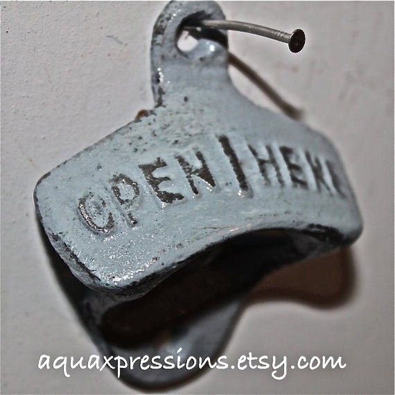 Light Gray Bottle Opener /Grey Cast Iron /Vintage, Retro Feel /Kitchen, Man-cave, Game Room, Patio, Hangout /Metal Wall Decor