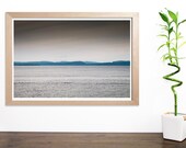 Seascape Landspace photography print Nature Fine Art Print 10x15 Blue Gray Sea seashore sky water minimalist photograph gift under 25