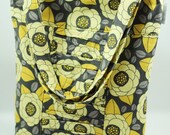Ruffled Tote- Joel Dewberry Aviary 2 Bloom in Granite