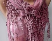Mothers Day gift Super elegant scarf Feminine scarf  Rose pink.