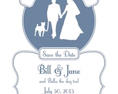 Wedding Save the Date Card with Dog - Printable Wedding Announcement Custom Template