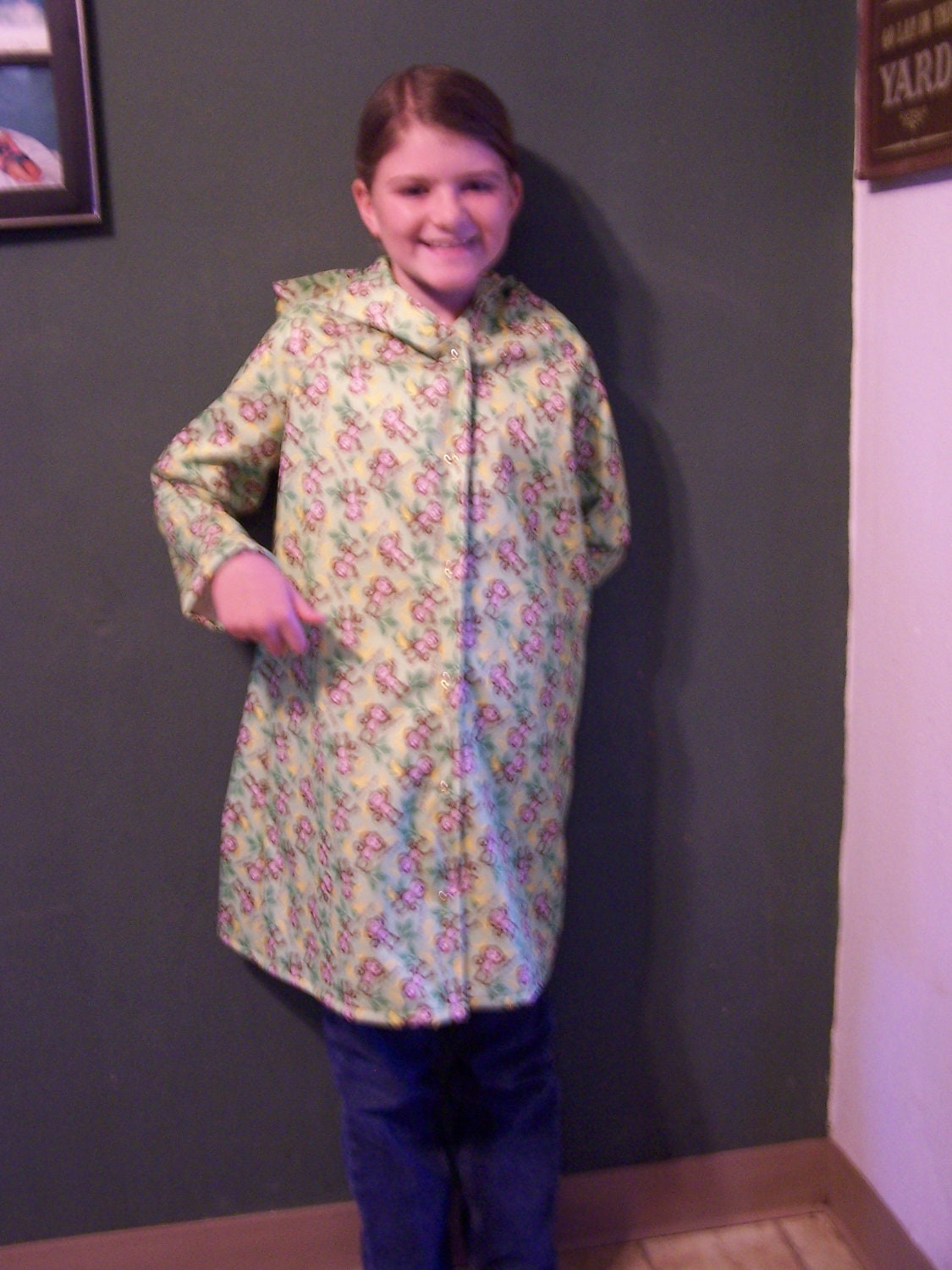 Girls Handmade Size 7/8 Rain Coat.