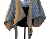 CRAZY SALE 30% OFF - Reversible Babywearing Coat & Maternity Poncho - Two Layers -  Wool Houndstooth and Camel Fleece - Ready To Ship