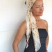 Silk scarf  with floral print in beige, brown, yellow, pink, bohemian headband. Ready To Ship.