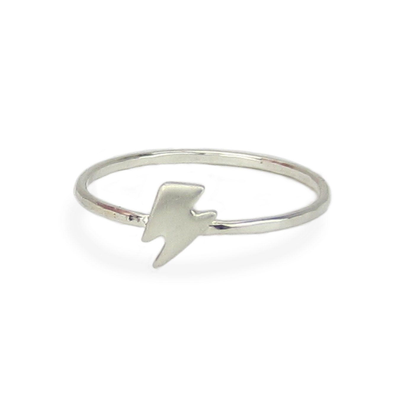 Tiny Lightning Bolt Sterling Silver Ring