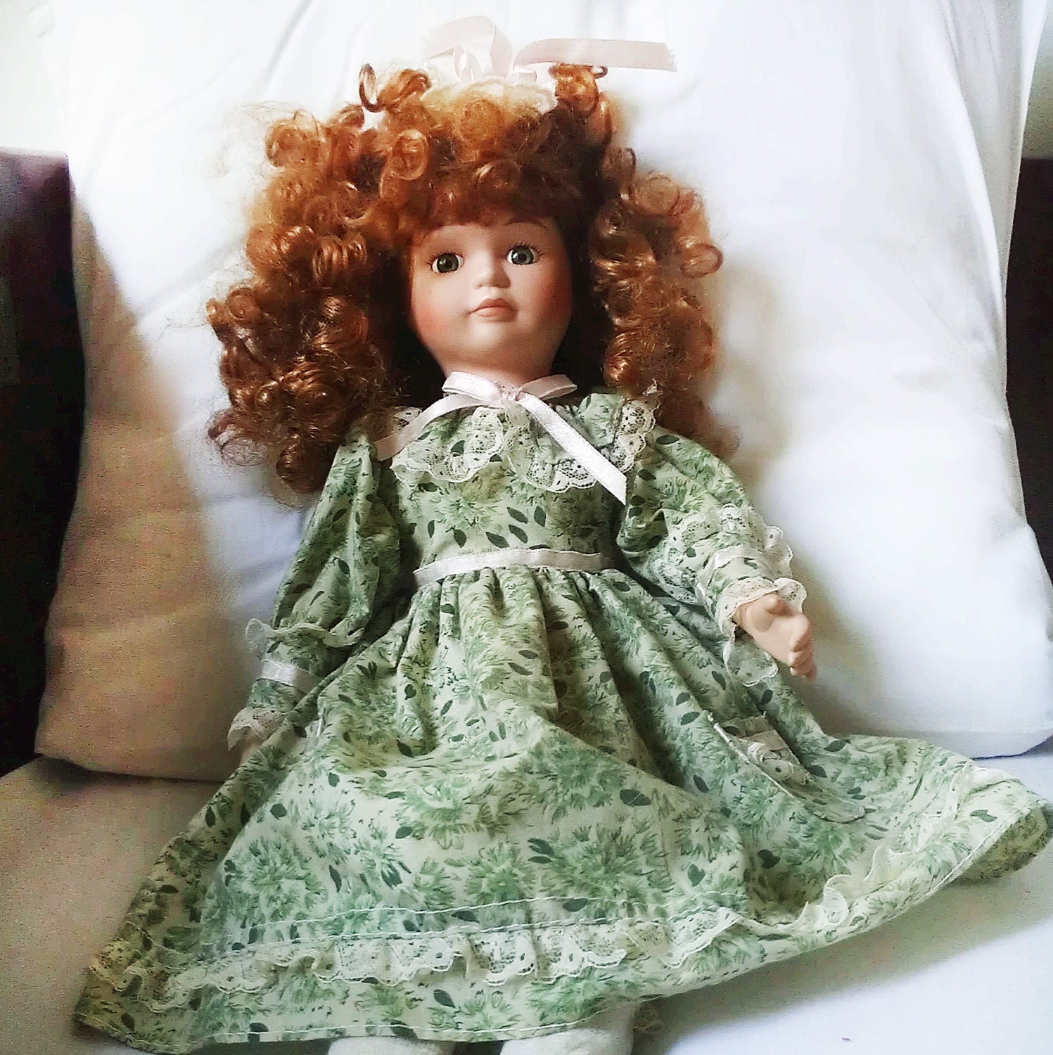 collectibles toy doll Stephanie young lady vintage porcelain head hands and feet numbered collectible, gift for daughter