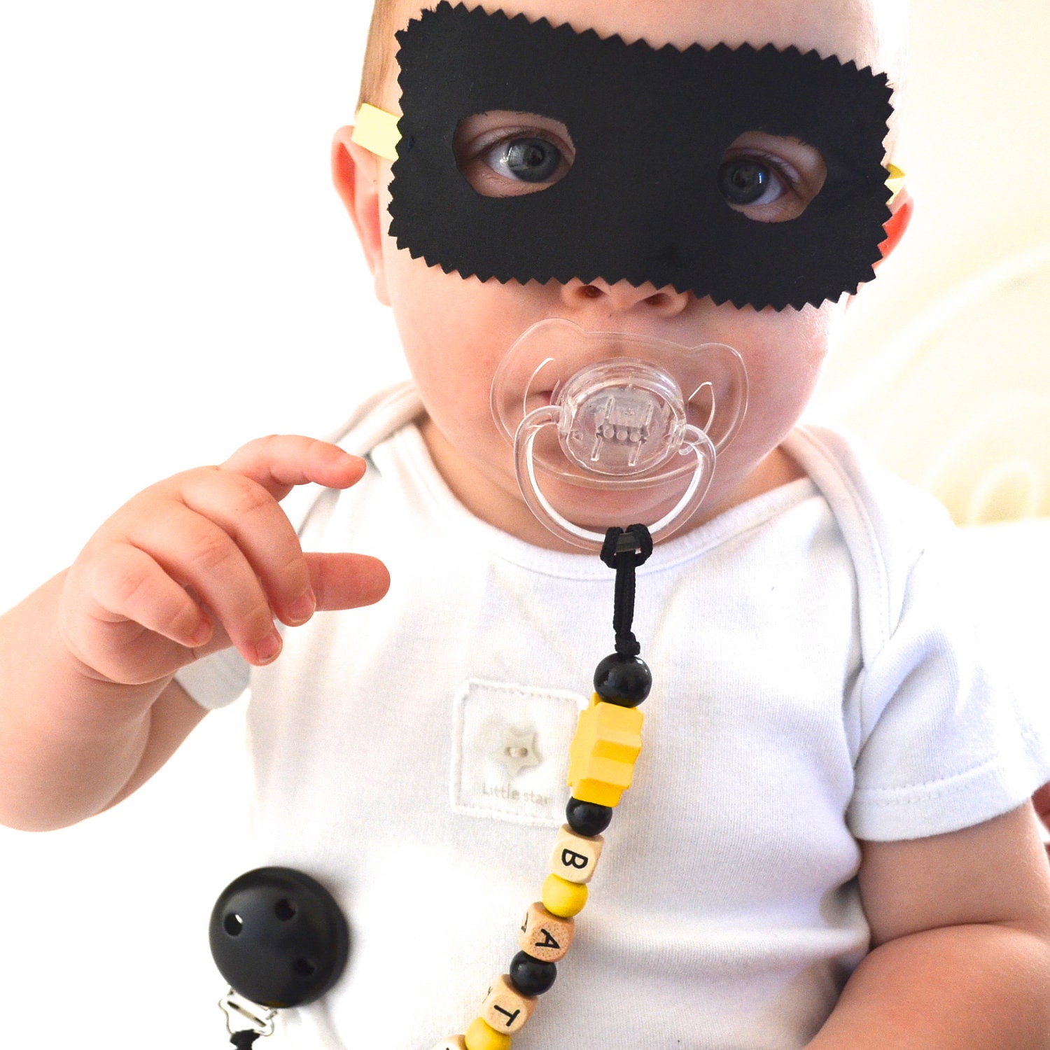 Pacifier clip, Superhero, Batman, Batman pacifier clip, boys beaded pacifier clip, pacifier holder, boys pacifier holder