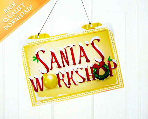 Items similar to Santa's Workshop Template - High Quality Printable PDF ...