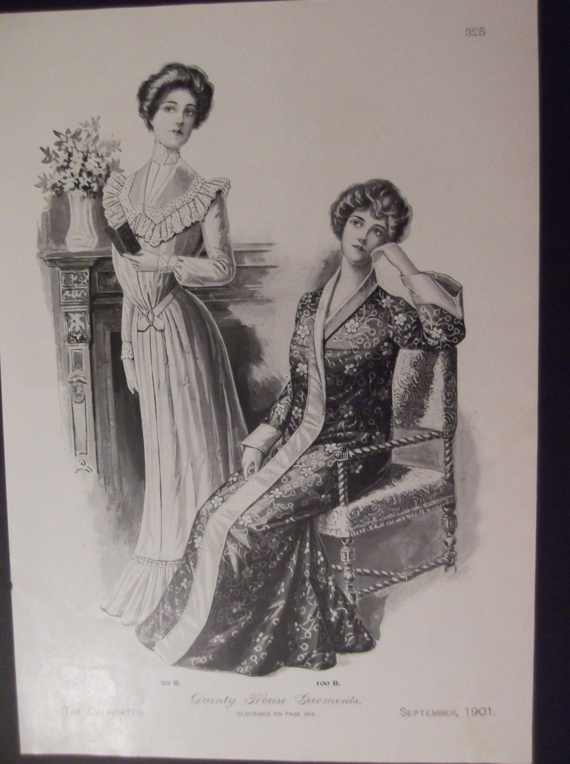 1901 DAINTY HOUSE GARMENTS The Delineator Original Pattern Advertisement Victorian Dresses Edwardian Vintage Fashion Prints Ready To Frame