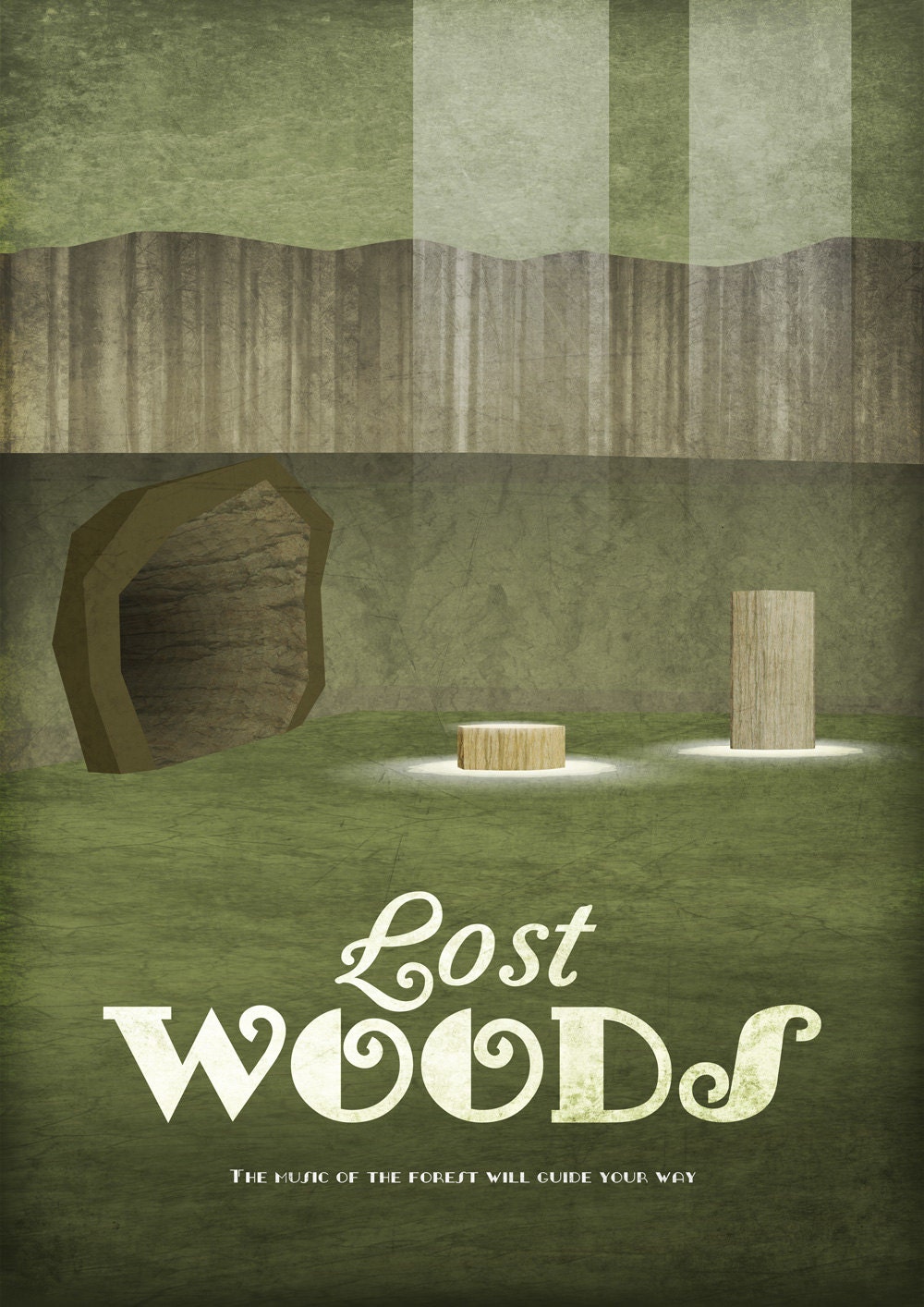 Lost Woods (13x19 print) - Zelda Travel Poster