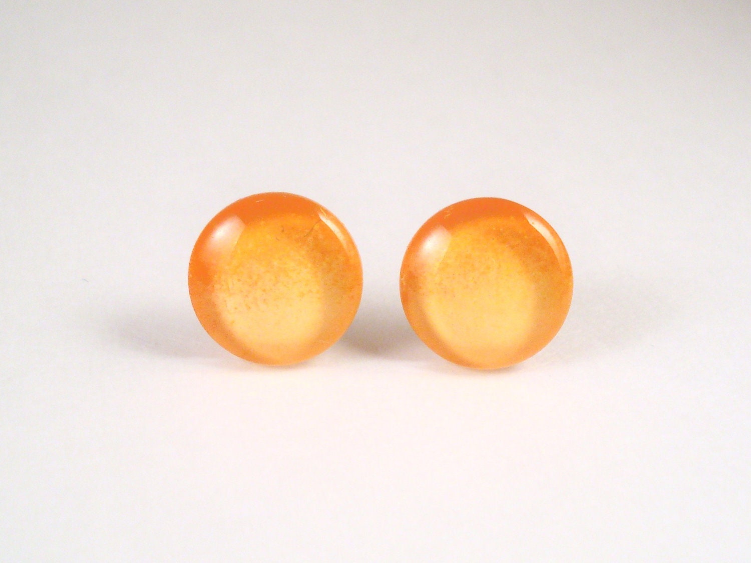 Faded Orange Nail Polish Stud Earrings - Made to Order