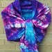 Blue and Purple Tie Dye Habotai Silk Scarf 22"x72"