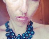 Green Bead Cluster Necklace