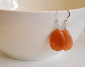 sterling silver and carnelian teardrop dangle earrings