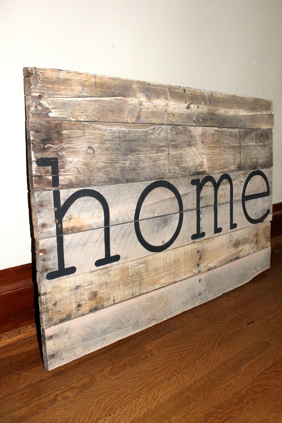 Rustic on / Sign rustic 'Home'  home sign handmade Etsy similar Reclaimed Upcycled to