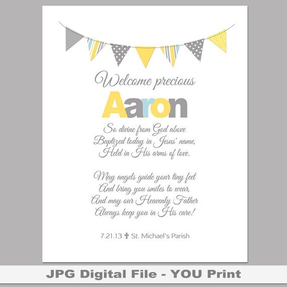 Boys Baptism Prayer Personalized PRINTABLE by SignsofFaithCreation