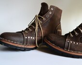 Handmade Curried leather Men Ankle Boots