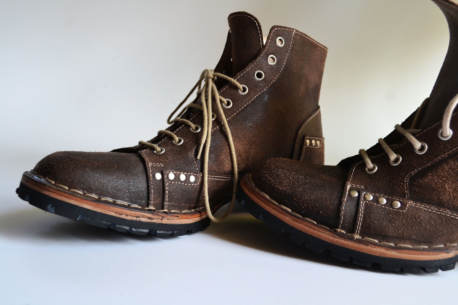Handmade Curried leather Men Ankle Boots