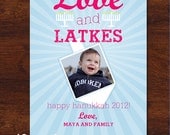 Love and Latkes Hanukkah Card, DIGITAL 5x7
