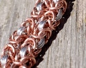 Copper and Silver Byzantine Chainmaille Necklace - Chainmail Jewelry