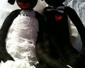 Pair of wedding sock monkeys