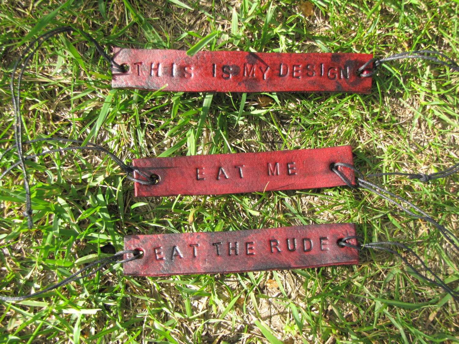 Hannibal This is My Design Eat Me Eat The Rude Inspired 3-Pack Tie Up Leather ID Bracelets