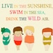 nursery art, girls room, kids art, beach, childrens bedroom, children art, digital art, illustration poster - SWIM CLASS