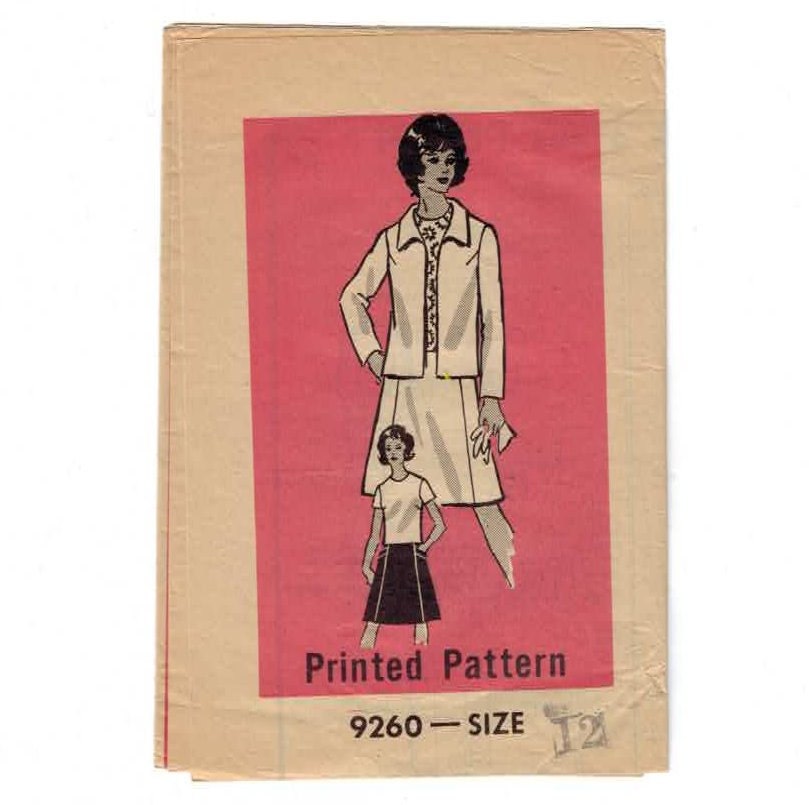 1970s Vintage Sewing Pattern Marian Martin Mail Order 9260 Misses Jacket Bouse A Line Skirt Size 12 Bust  34 UNCUT 70s 1971