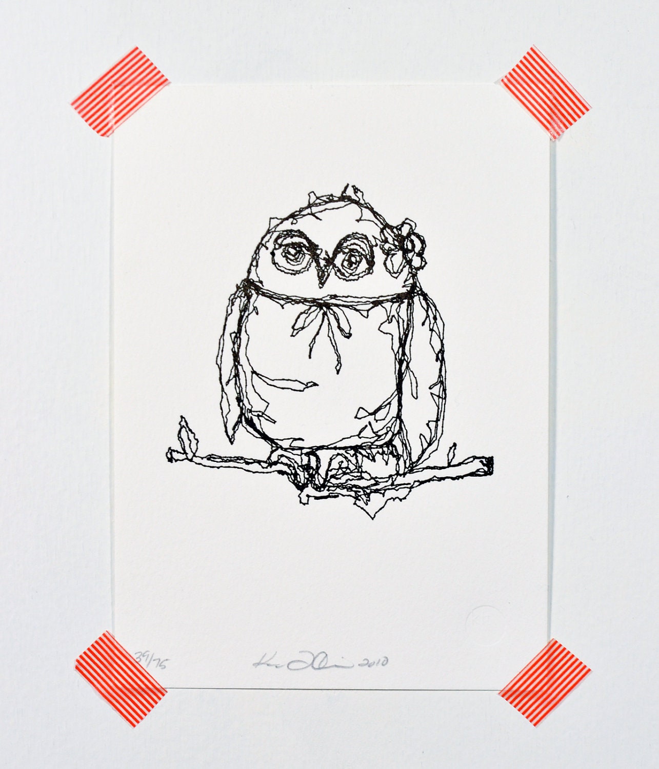 Owl Bride  - Letterpress Print