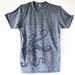 Mens OCTOPUS Tshirt  - Nature -  Heather blue- Unisex-  Eco-Friendly - Alternative Apparel - Small, Medium, Large, Extra Large