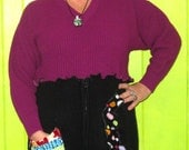 Magenta and black upcycled sweater dress fits large, xl, 1x