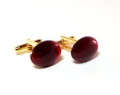 Red Agate Cuff Links - Mens Cuff Links