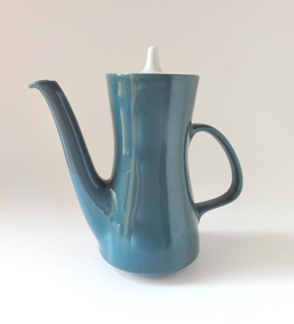 Vintage Poole Coffee Pot in Teal