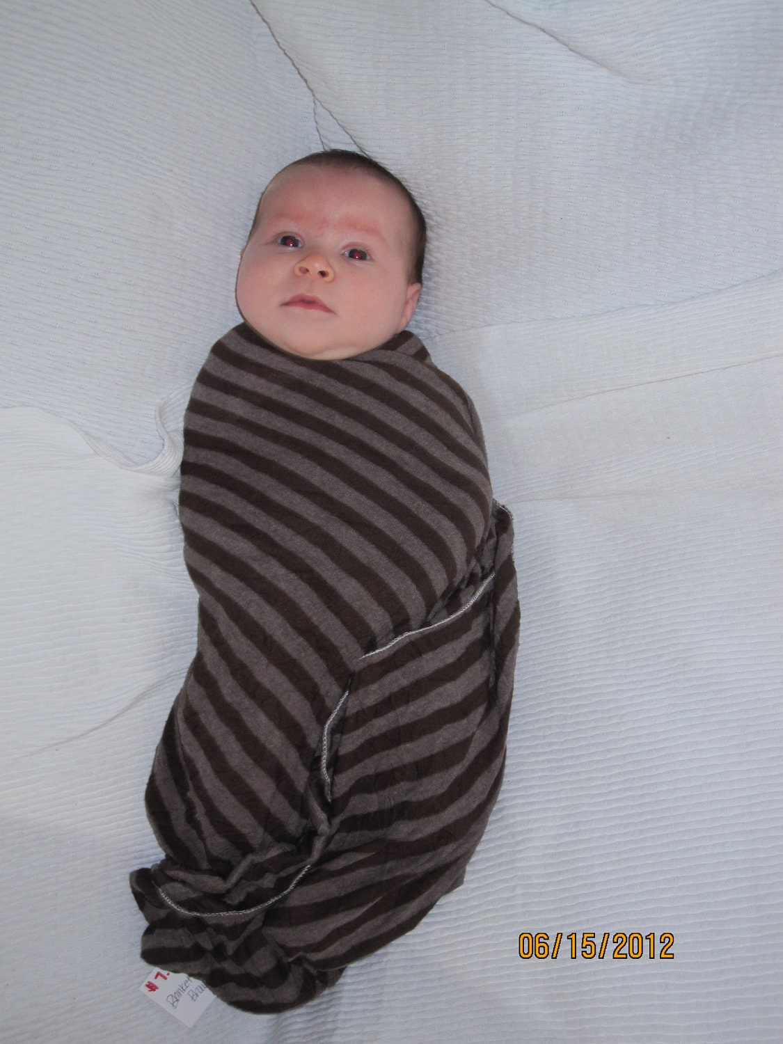 Brown & Tan Stripe OOAK Oh So Soft Stretch Blanket "Ready to Ship"