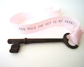 Fathers Day Gifts Shabby Chic Wedding Decor Gift Vintage Skeleton Key personalized ribbon wedding gift personalised ribbon