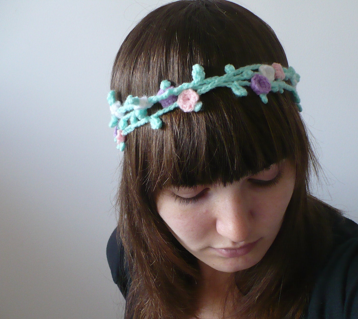 Mint Floral Wreath Accessory (Set of 3) Flower Halo Soft Jewelry