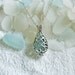 Beach glass locket necklace. Aqua teardrop locket. Beach glass jewelry.