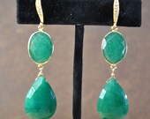 Mothers Day Sale Emerald Earrings - May Birthstone Earrings - Emerald Jewelry - Drop Earrings