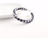 Houndstooth Bracelet, Plaid Bangle, Black White Modern Bracelet, Geometric Design Bracelet