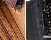 Brooklyn Flea Market Typewriter Vintage Wood Industrial Antique Hipster Diptych (4" x 6" Fine Art Photo Print / Notecard)