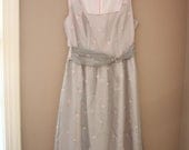 Homemade Floral Full Skirt Purple Sleeveless Dress MEDIUM