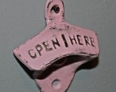 Candy Pink Bottle Opener / /Cast Iron /Vintage, Retro Feel /Kitchen, Man-cave, Game Room, Patio, Hangout /Metal Wall Decor